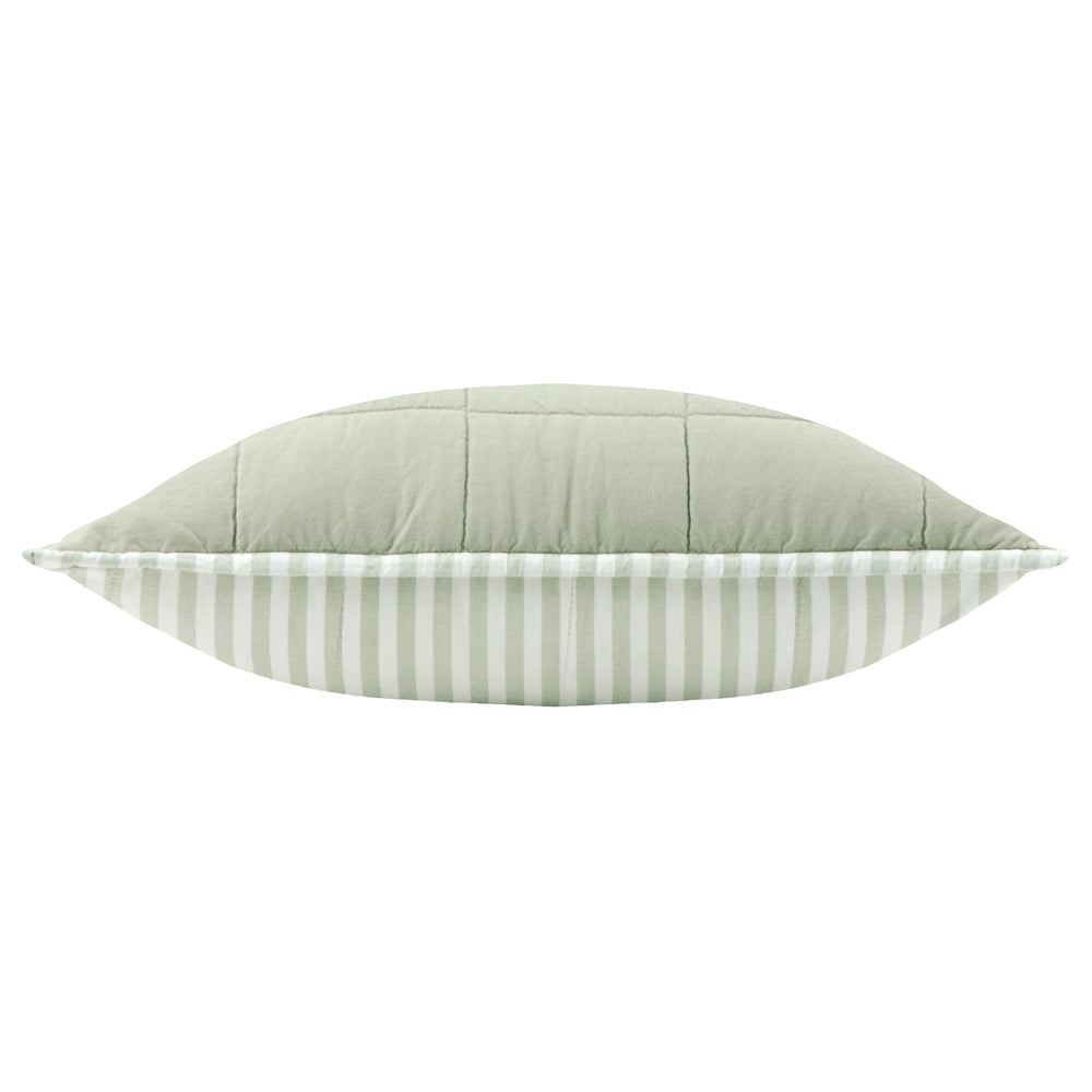 Striped Green Cushions - Hebden 100% Cotton Polyester Filled Cushion Eucalyptus/Bay Green Yard