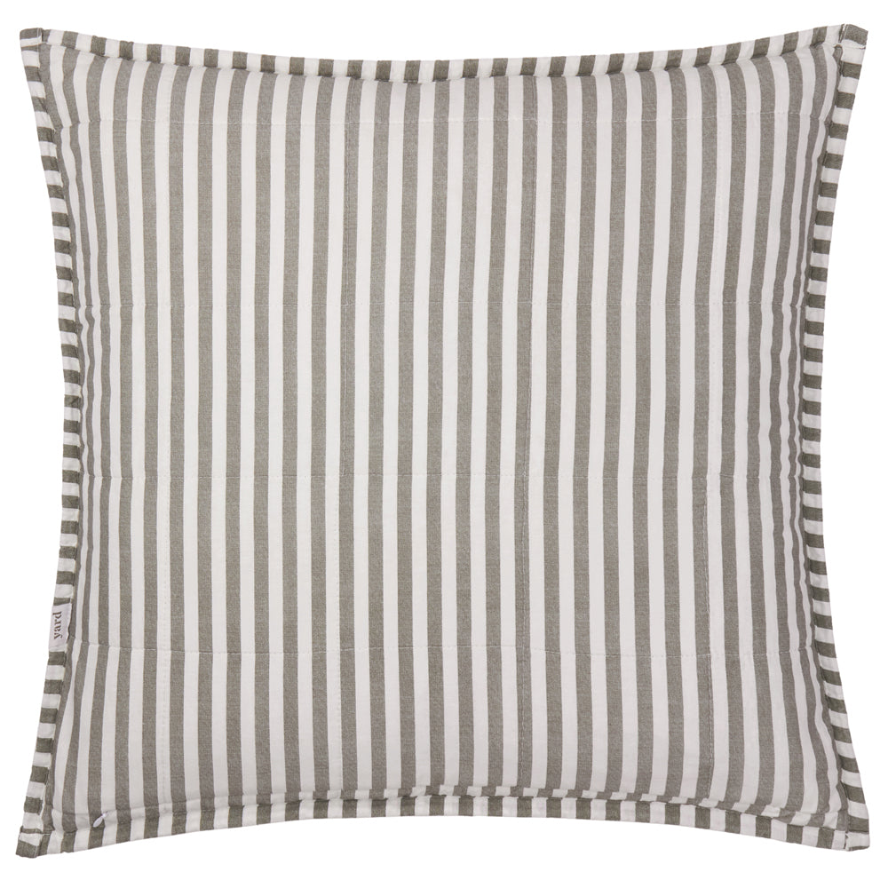 Striped Brown Cushions - Hebden 100% Cotton Polyester Filled Cushion Mole/Stone Yard