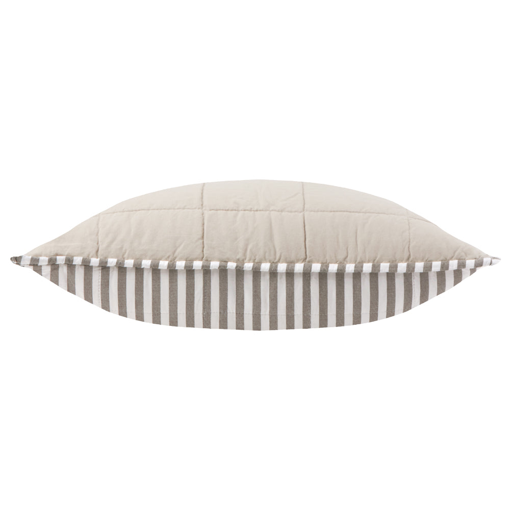 Striped Brown Cushions - Hebden 100% Cotton Polyester Filled Cushion Mole/Stone Yard