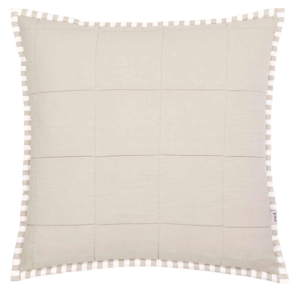 Striped Beige Cushions - Hebden 100% Cotton Polyester Filled Cushion Natural/Stone Yard