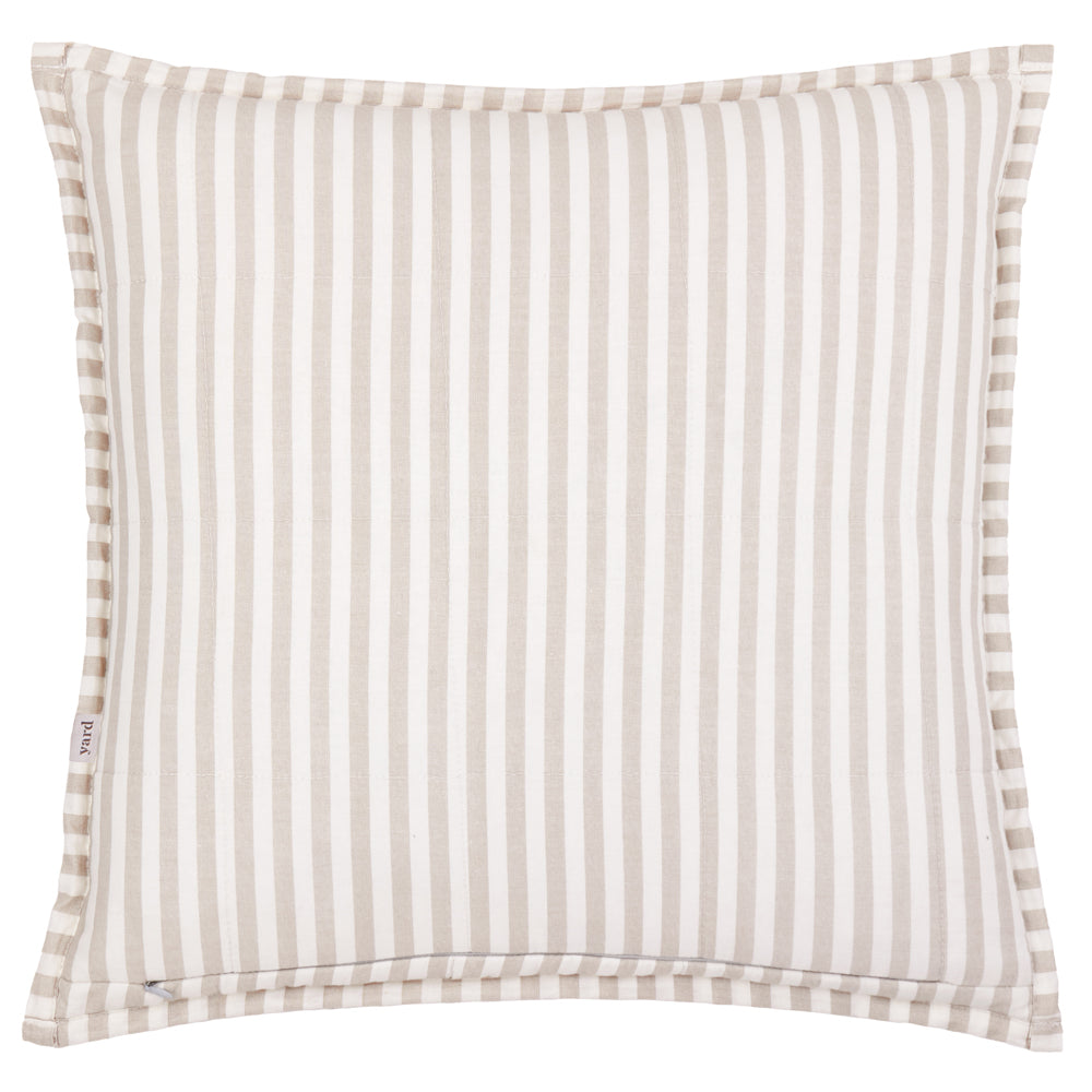 Striped Beige Cushions - Hebden 100% Cotton Polyester Filled Cushion Natural/Stone Yard