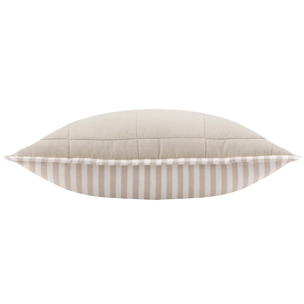 Striped Beige Cushions - Hebden 100% Cotton Polyester Filled Cushion Natural/Stone Yard