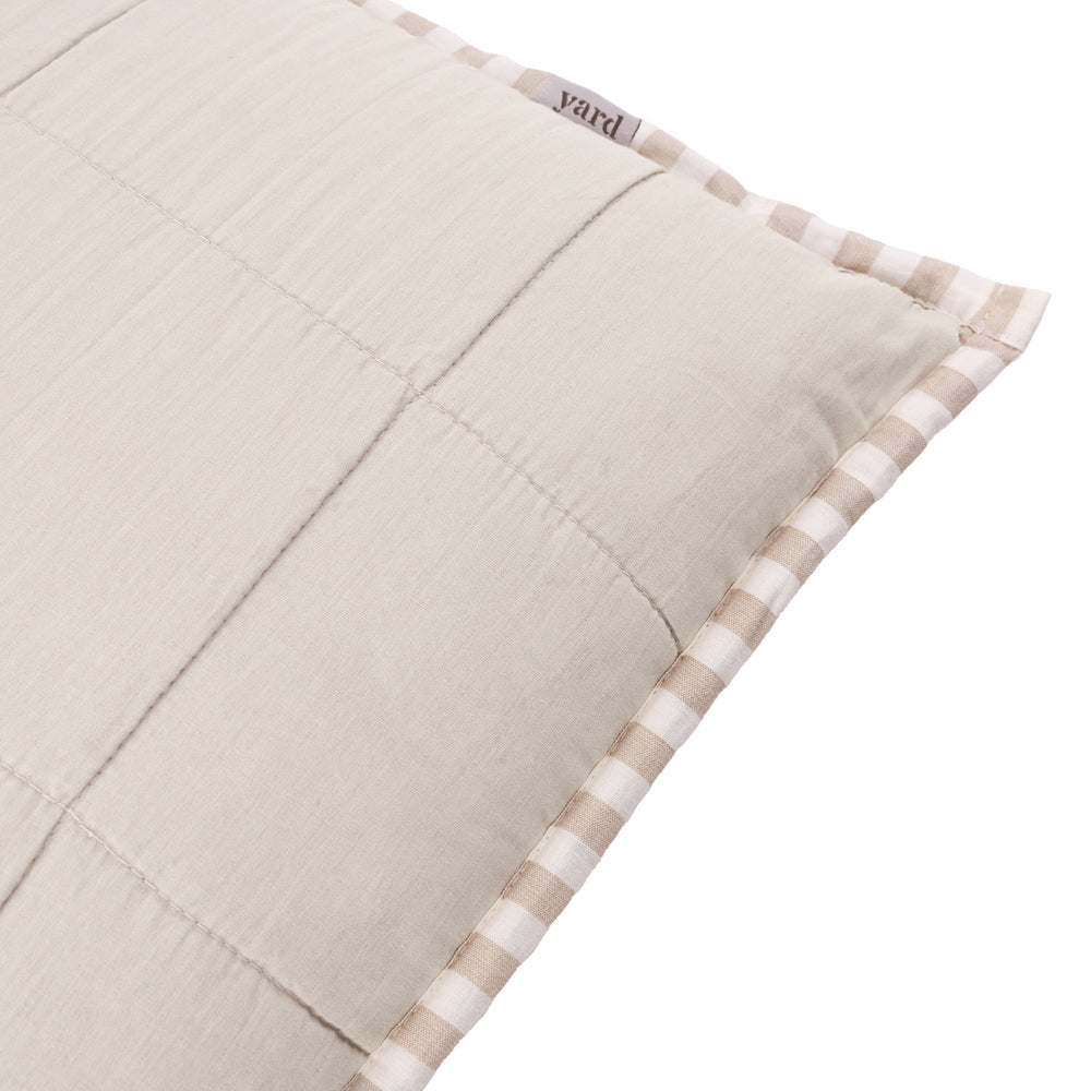 Striped Beige Cushions - Hebden 100% Cotton Polyester Filled Cushion Natural/Stone Yard