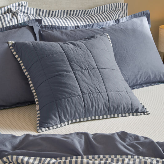 Hebden 100% Cotton Cushion Navy/Denim Blue