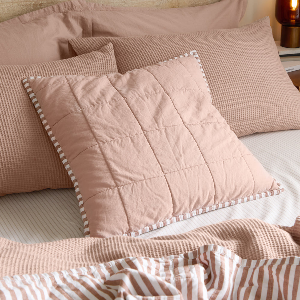 Striped Orange Cushions - Hebden 100% Cotton Polyester Filled Cushion Pecan/Cotta Yard