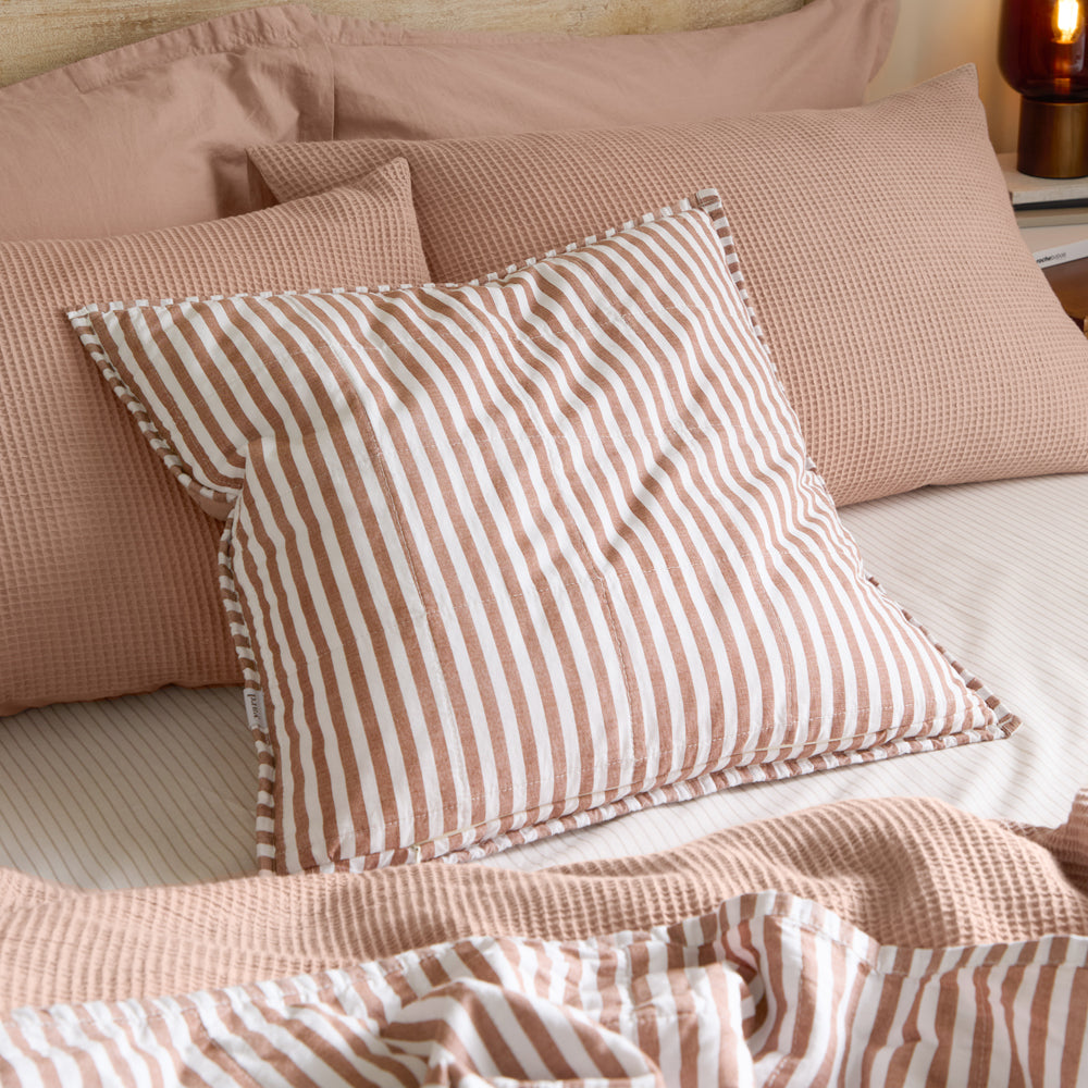Striped Orange Cushions - Hebden 100% Cotton Polyester Filled Cushion Pecan/Cotta Yard