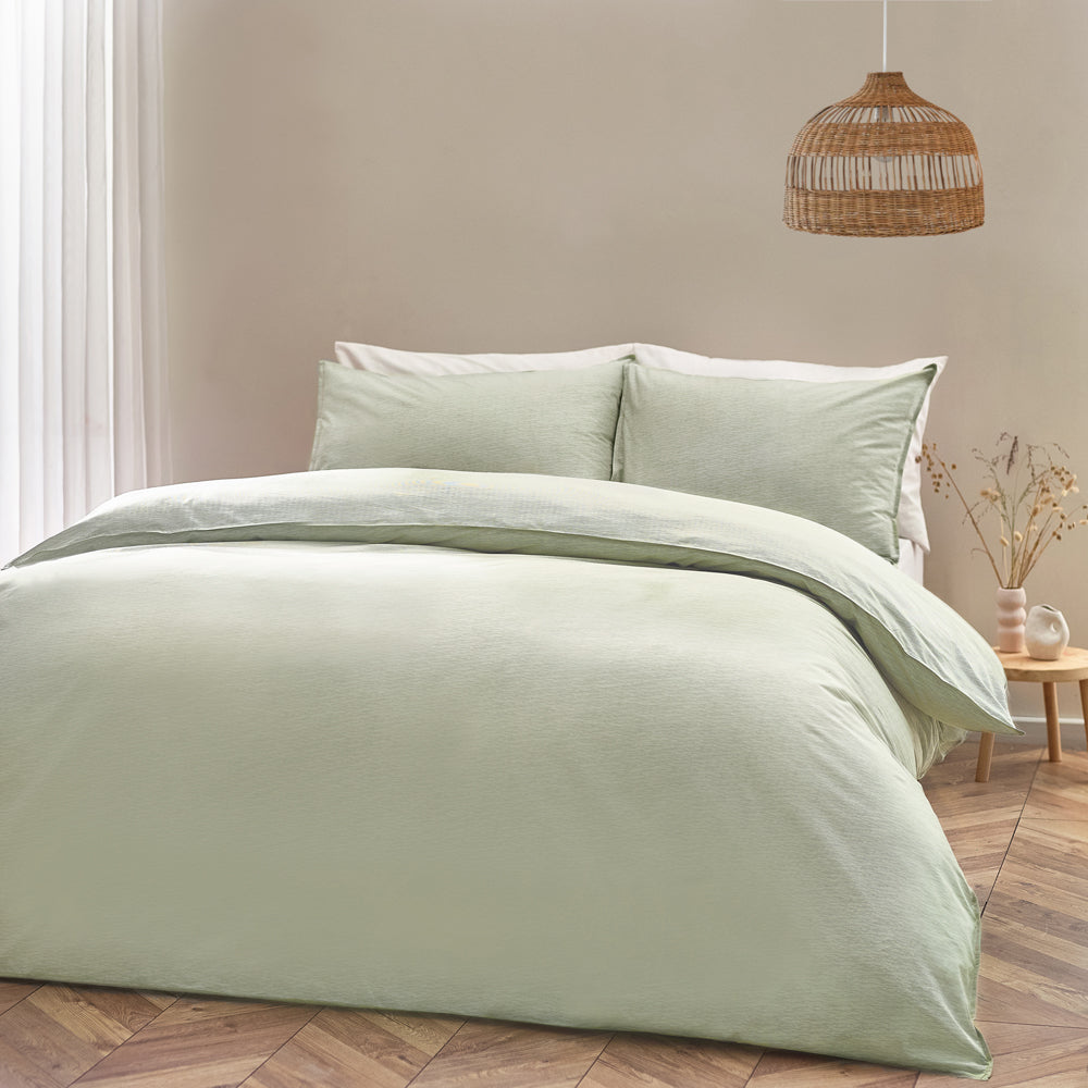 Striped Green Bedding - Heaton Stripe  Duvet Cover Set Khaki Yard