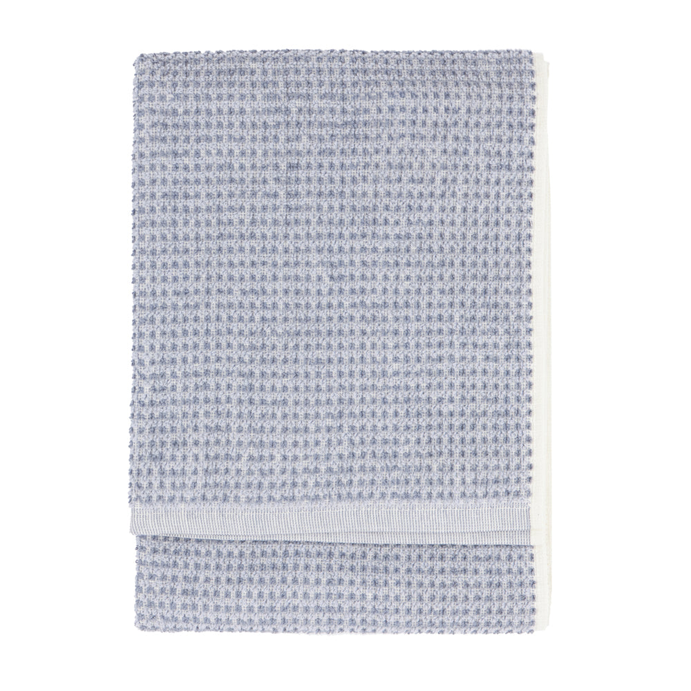 Modern Blue Bathroom - Hebden Textured Waffle Towels Denim Blue Yard
