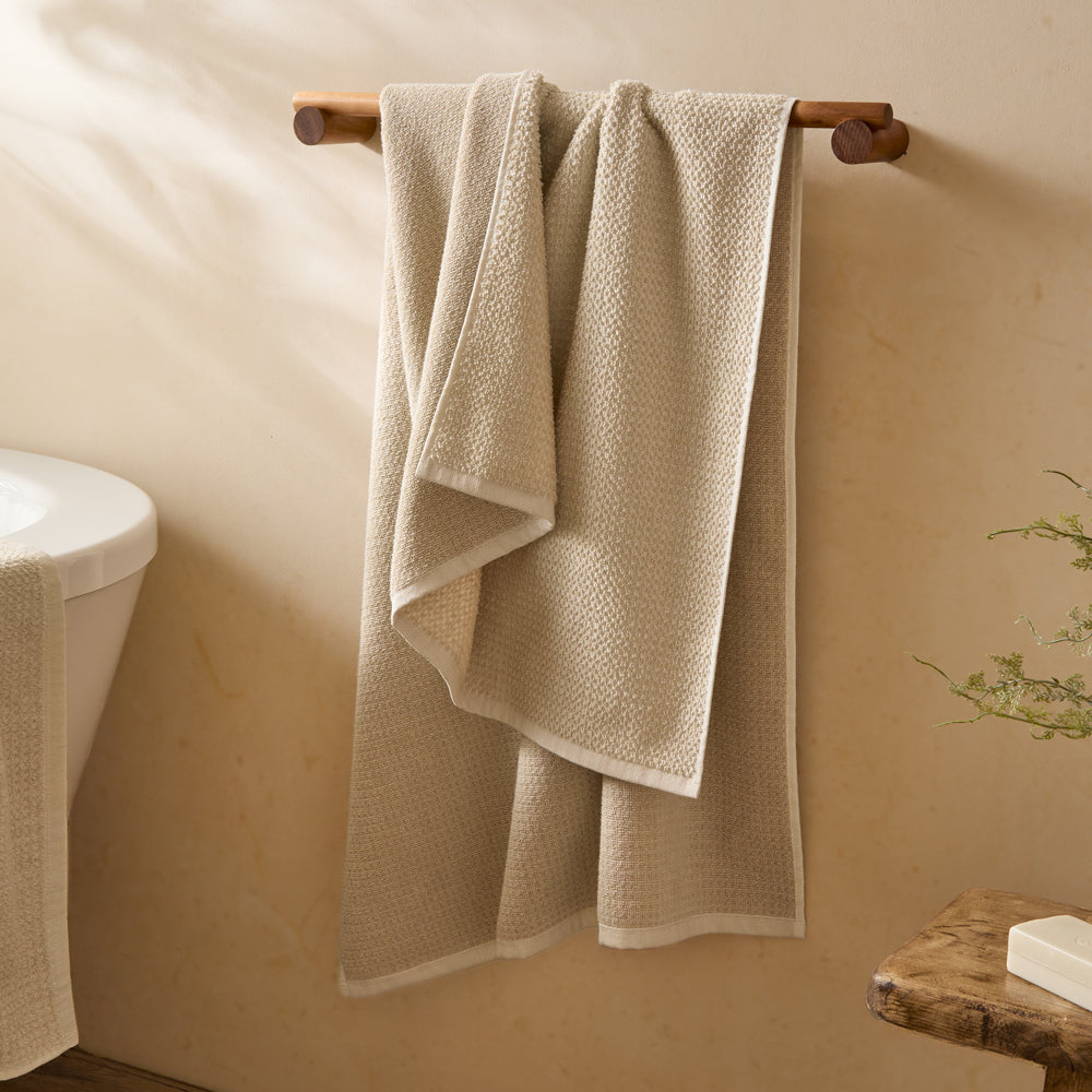 Modern Grey Bathroom - Hebden Textured Waffle Towels Stone Yard