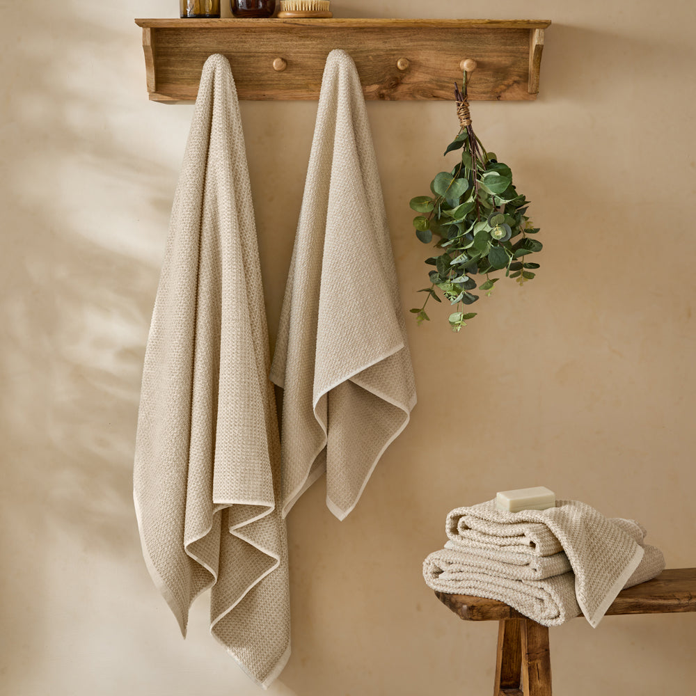 Modern Grey Bathroom - Hebden Textured Waffle Towels Stone Yard