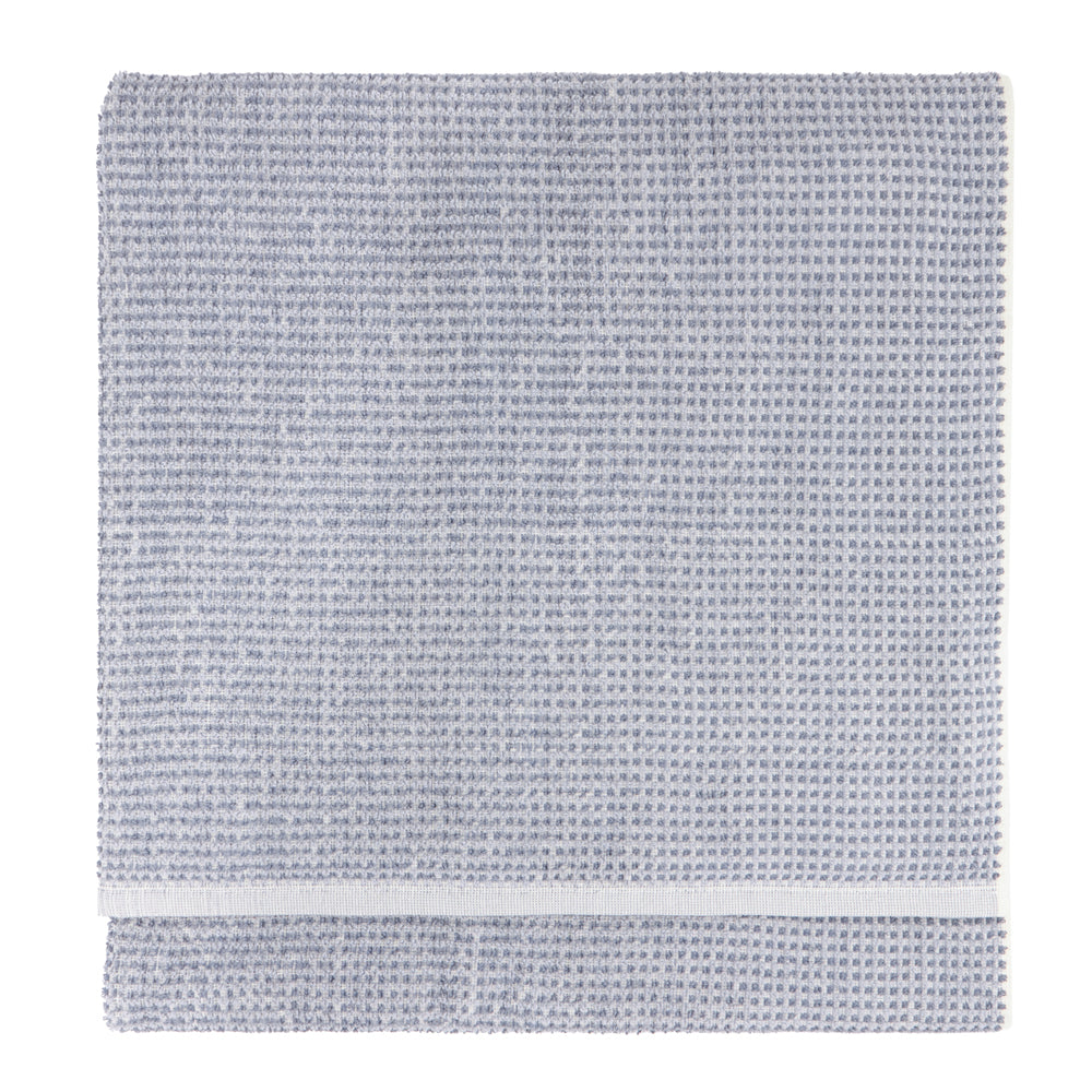 Modern Blue Bathroom - Hebden Textured Waffle Towels Denim Blue Yard