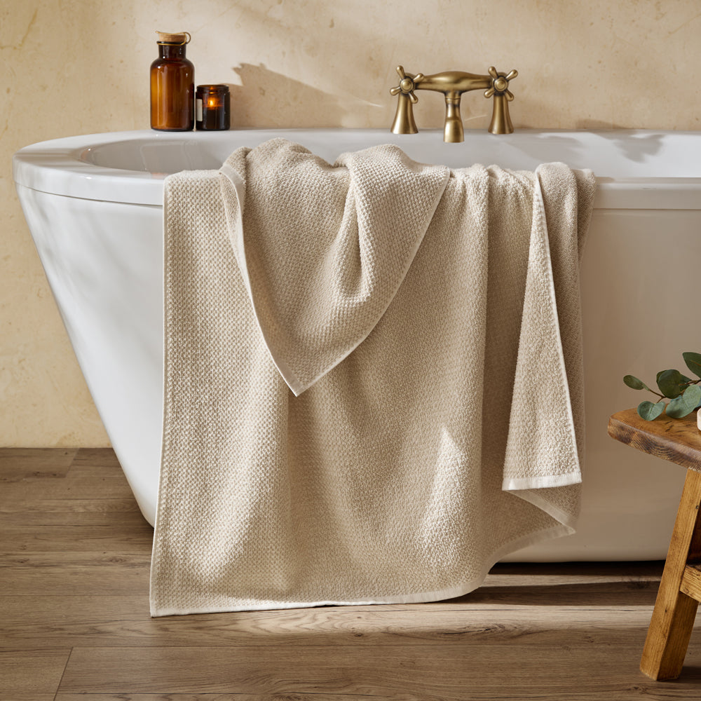 Modern Grey Bathroom - Hebden Textured Waffle Towels Stone Yard