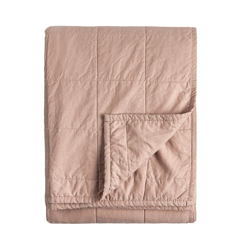 Plain Pink Bedding - Hebden Quilted Washed Cotton Bedspread Cotta Yard