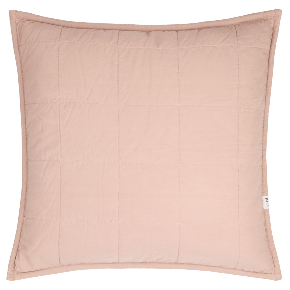 Plain Pink Cushions - Hebden Quilted Washed Cotton Polyester Filled Cushion Cotta Yard