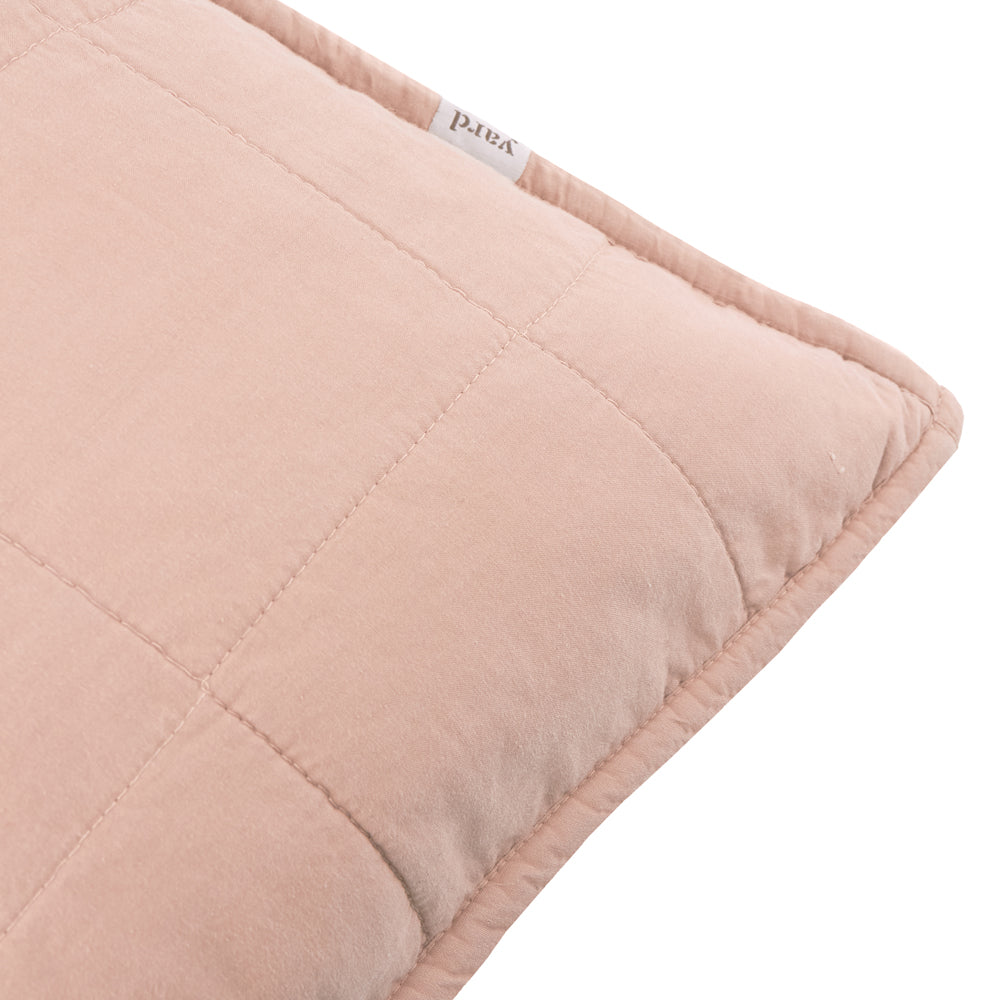 Plain Pink Cushions - Hebden Quilted Washed Cotton Polyester Filled Cushion Cotta Yard
