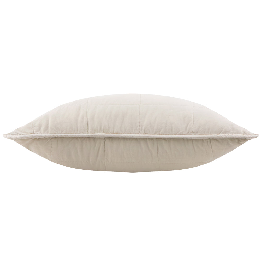 Hebden Quilted Washed Cotton Cushion Stone