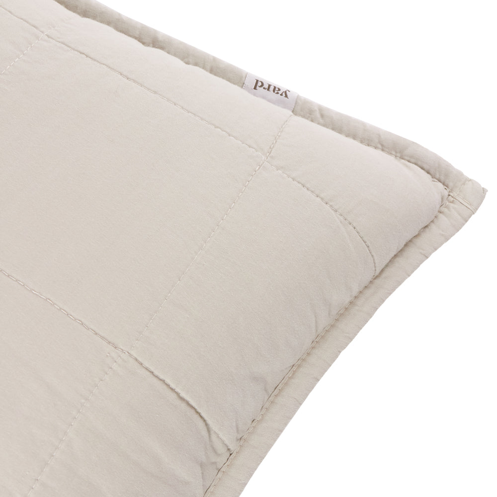 Hebden Quilted Washed Cotton Cushion Stone
