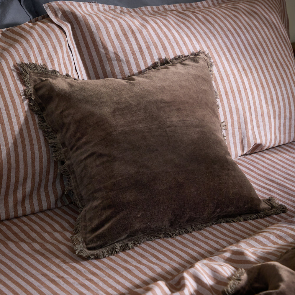 Jaye Cotton Velvet Cushion Bitter Chocolate