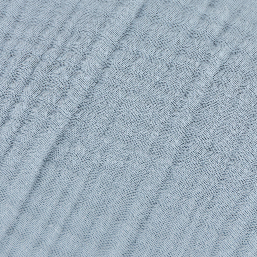 Plain Blue Cushions - Lark Muslin Crinkle Cotton Fibre Filled Cushion Mineral Blue Yard
