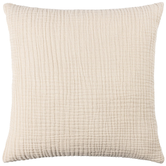 Plain Beige Cushions - Lark Muslin Crinkle Cotton Fibre Filled Cushion Natural Yard