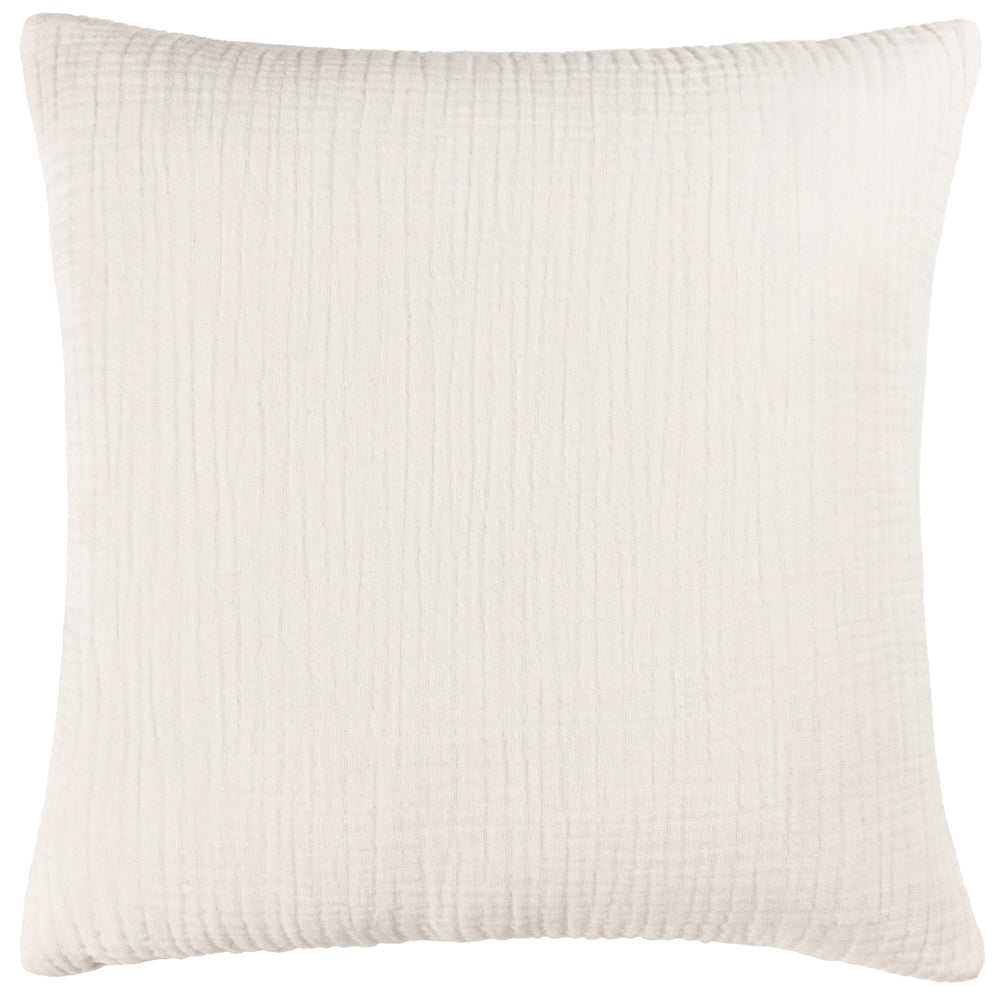 Plain White Cushions - Lark Muslin Crinkle Cotton Fibre Filled Cushion White Yard