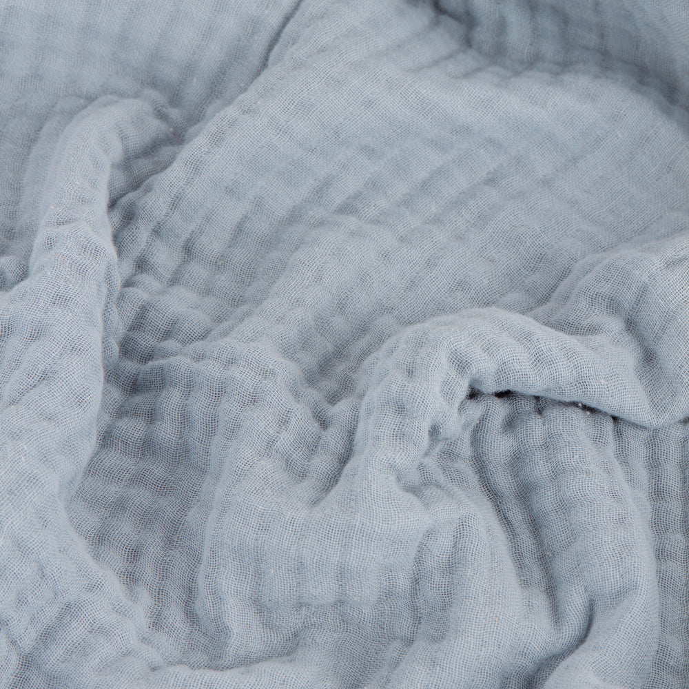 Plain Blue Throws - Lark Muslin Cotton Throw Mineral Blue Yard