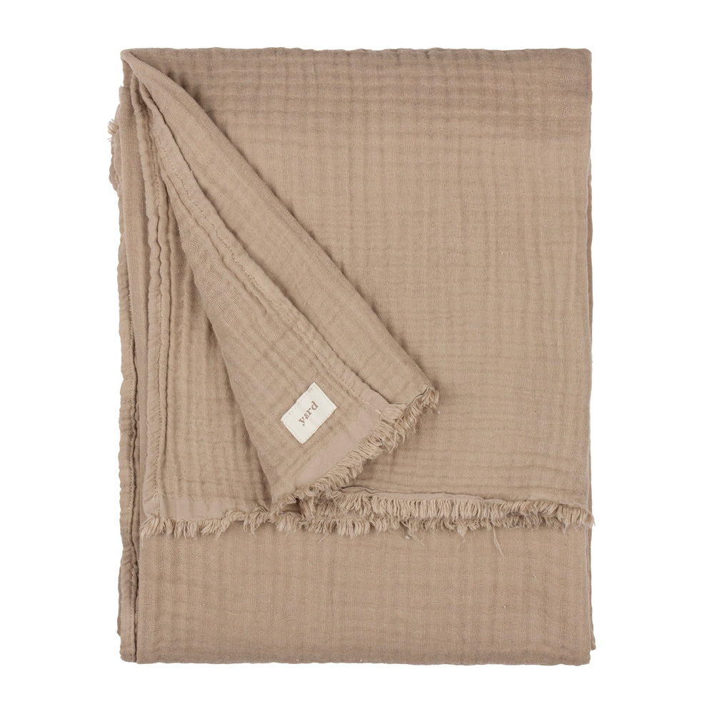 Plain Brown Throws - Lark Muslin Cotton Oversized Throw Mole Yard