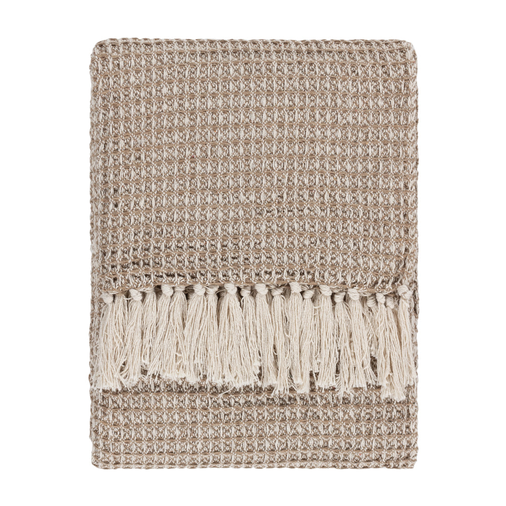 Plain Cream Throws - Lorne  Throw Biscuit Yard