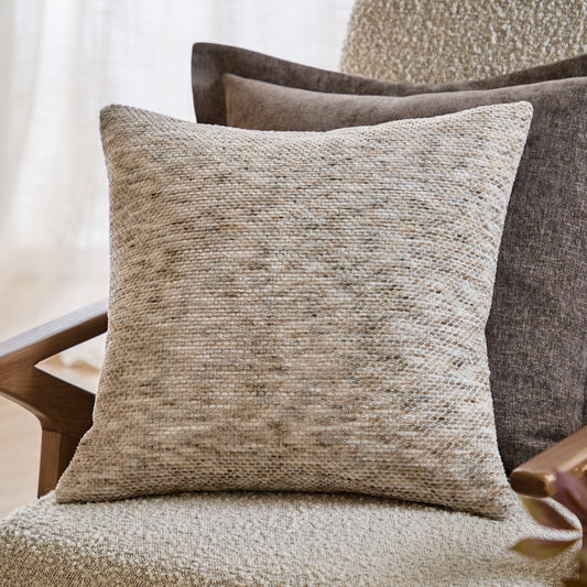 Plain Grey Cushions - Malvern Chenille Polyester Filled Cushion Greige Yard