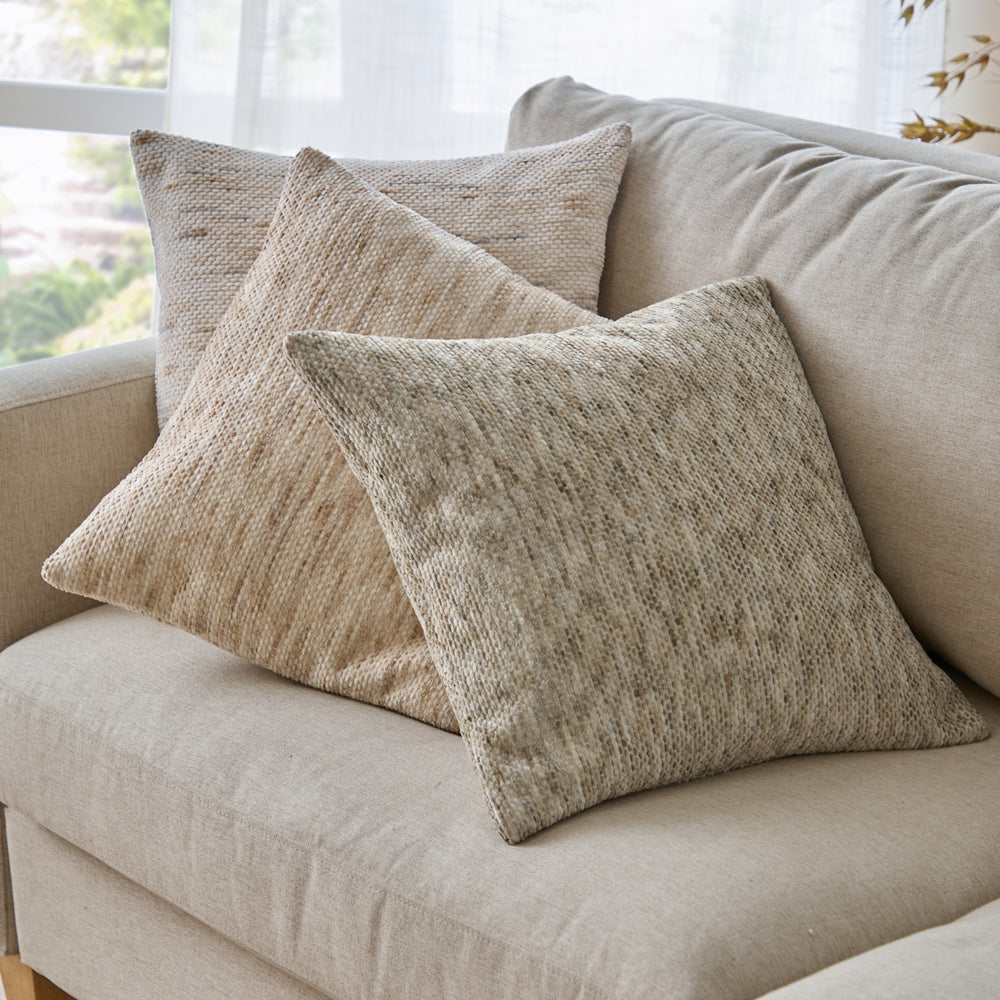 Plain Beige Cushions - Malvern Chenille Polyester Filled Cushion Natural Yard