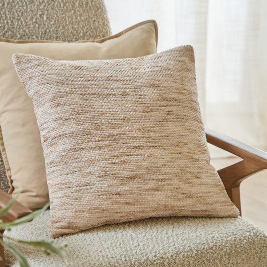 Plain Beige Cushions - Malvern Chenille Polyester Filled Cushion Oatmeal Yard