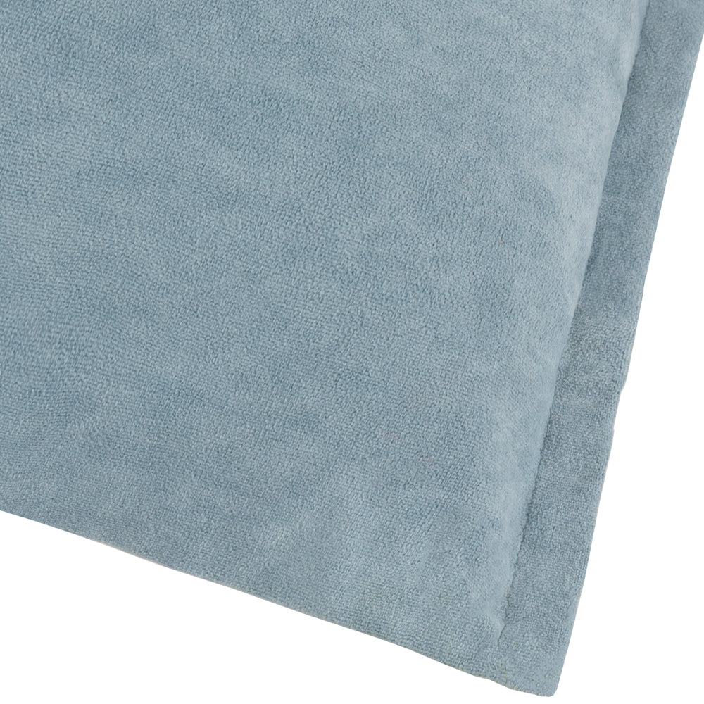 Plain Blue Cushions - Merton Rectangular Velvet Polyester Filled Cushion Dusty Blue Yard
