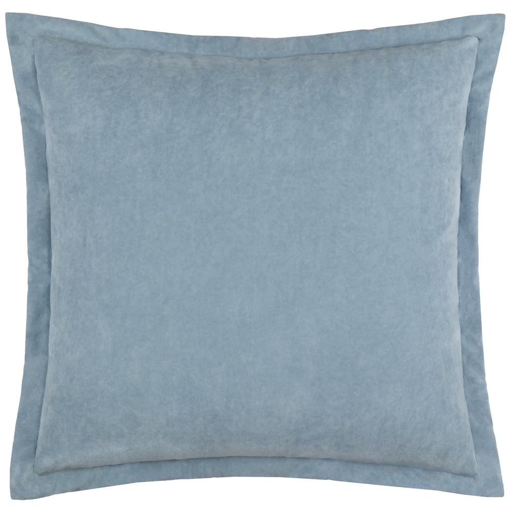 Plain Blue Cushions - Merton Square Velvet Polyester Filled Cushion Dusty Blue Yard