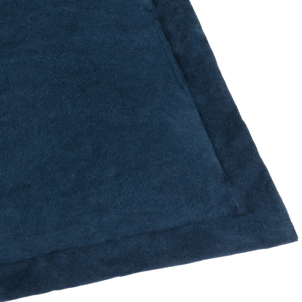 Plain Blue Cushions - Merton Square Velvet Polyester Filled Cushion Indigo Yard