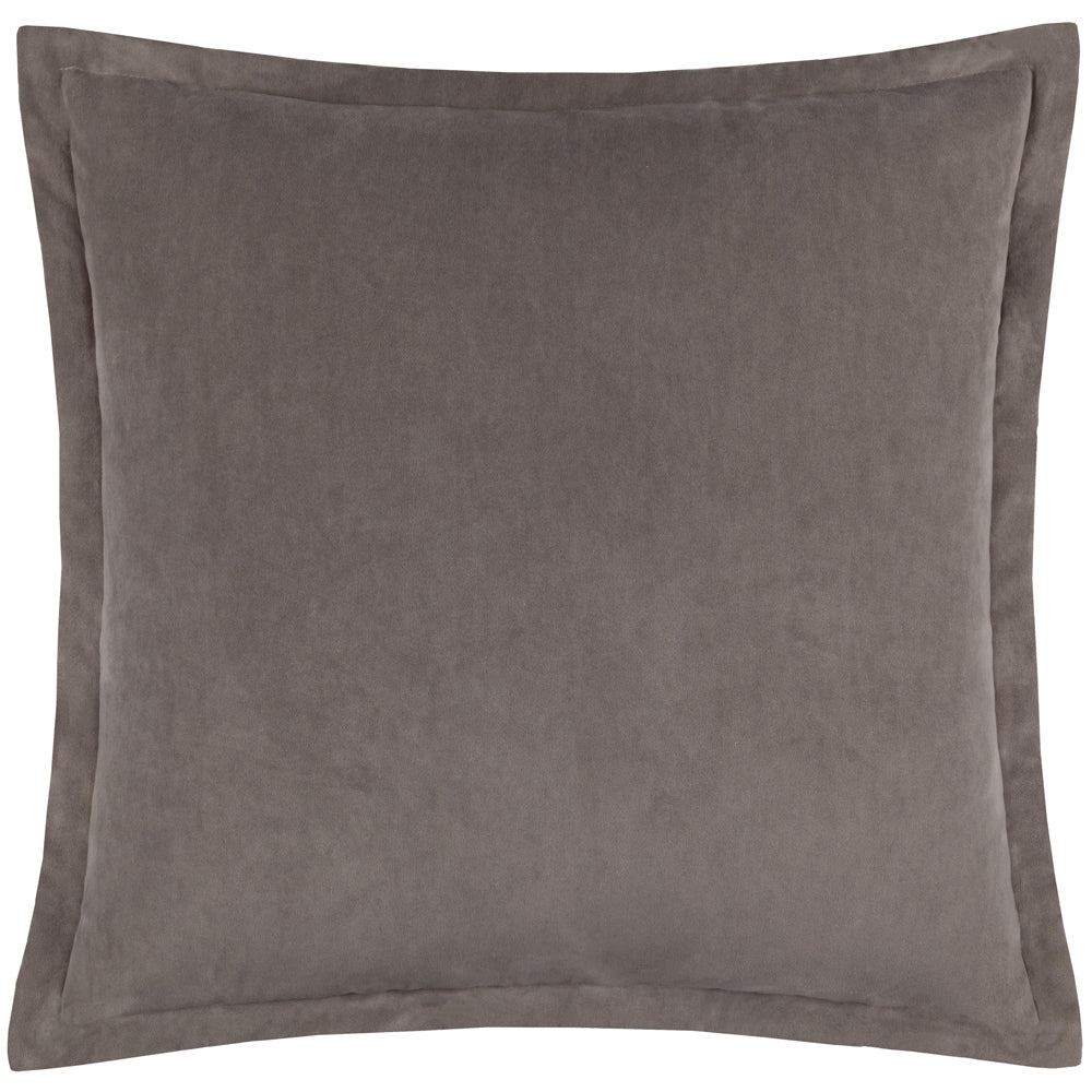 Plain Beige Cushions - Merton Square Velvet Polyester Filled Cushion Taupe Yard
