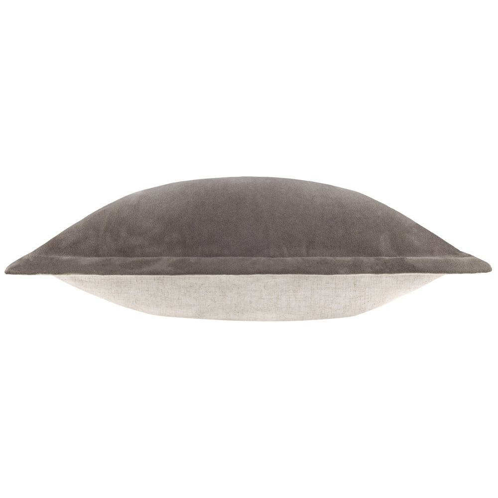 Plain Beige Cushions - Merton Square Velvet Polyester Filled Cushion Taupe Yard
