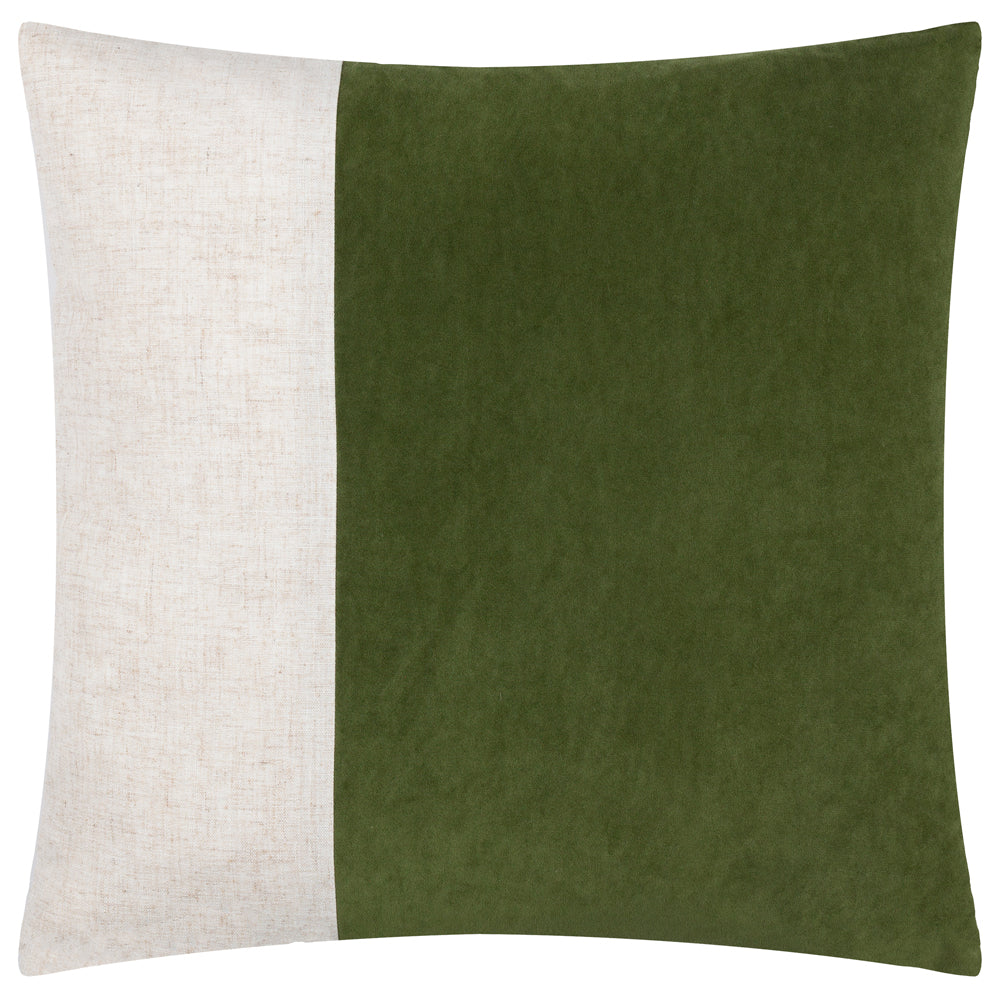 Not Applicable Green Cushions - Morden Soft-Washed Velvet Polyester Filled Cushion Olive Oil Yard