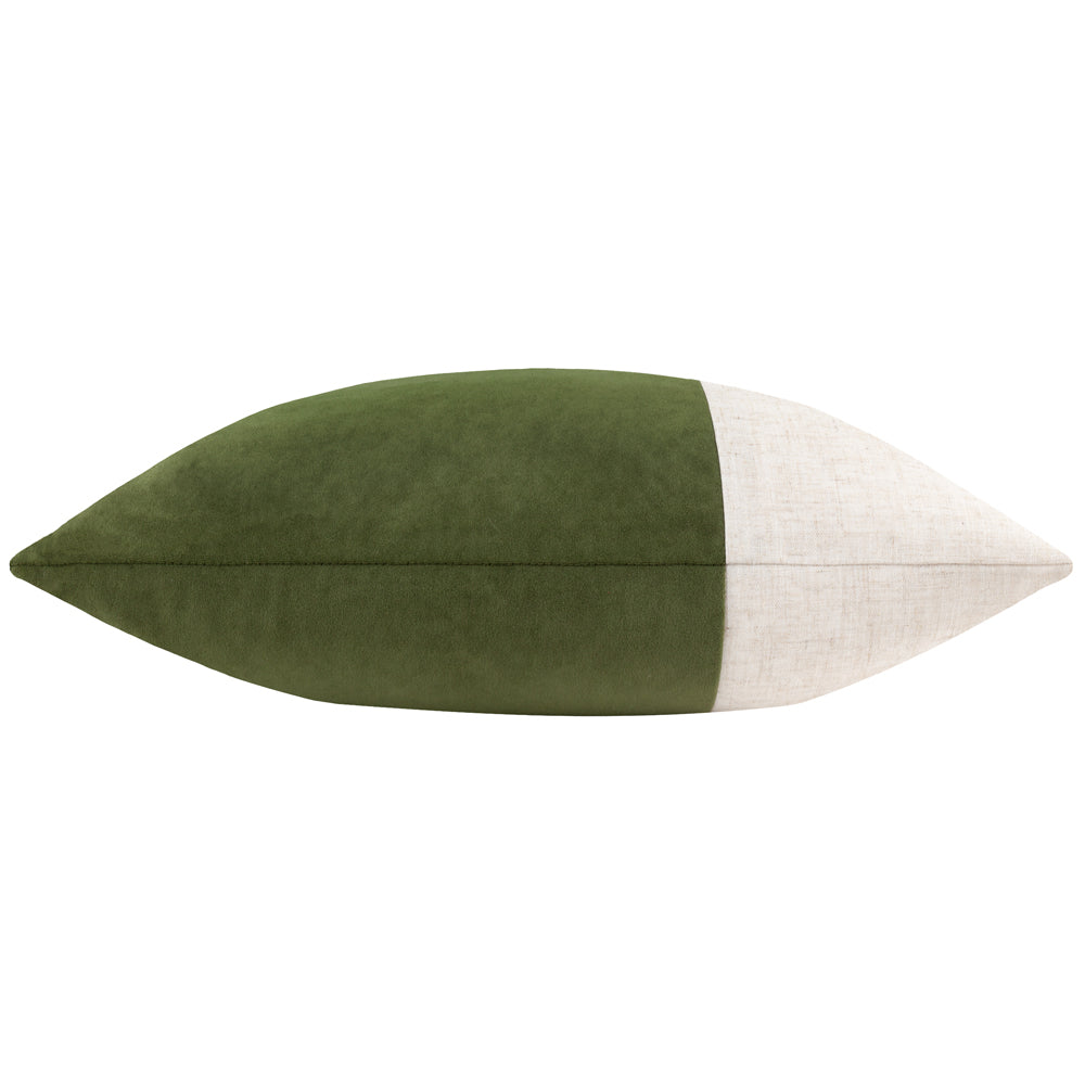 Not Applicable Green Cushions - Morden Soft-Washed Velvet Polyester Filled Cushion Olive Oil Yard