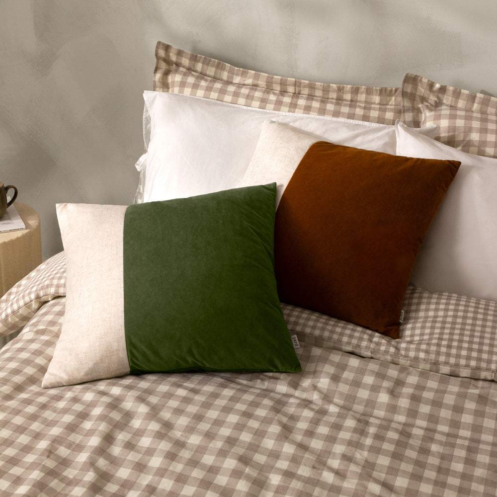 Not Applicable Green Cushions - Morden Soft-Washed Velvet Polyester Filled Cushion Olive Oil Yard