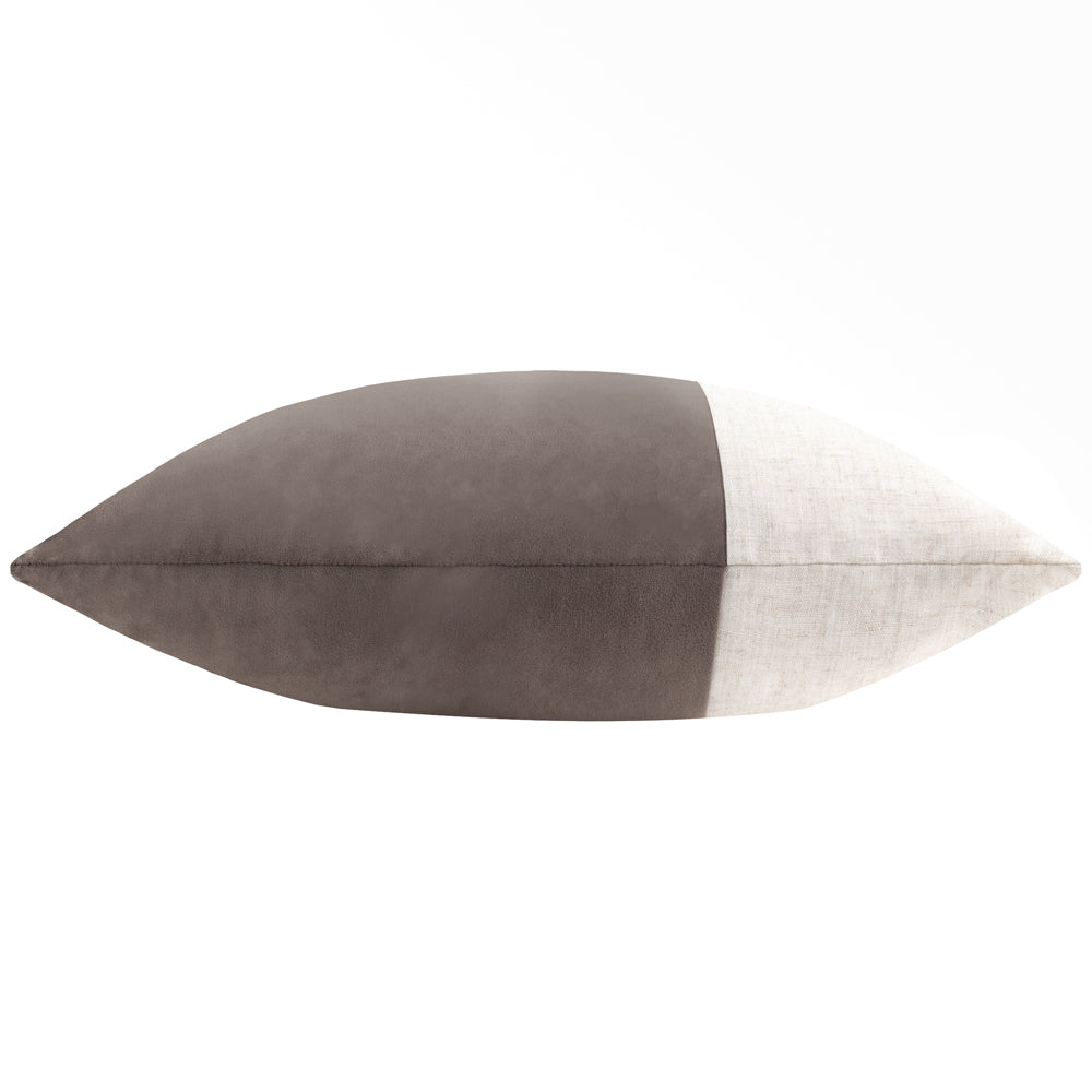 Not Applicable Beige Cushions - Morden Soft-Washed Velvet Polyester Filled Cushion Taupe Yard