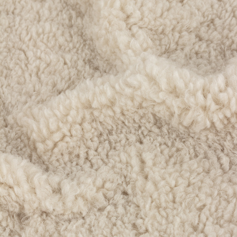 Plain Beige Throws - Olann Shearling Fleece Throw Natural Yard