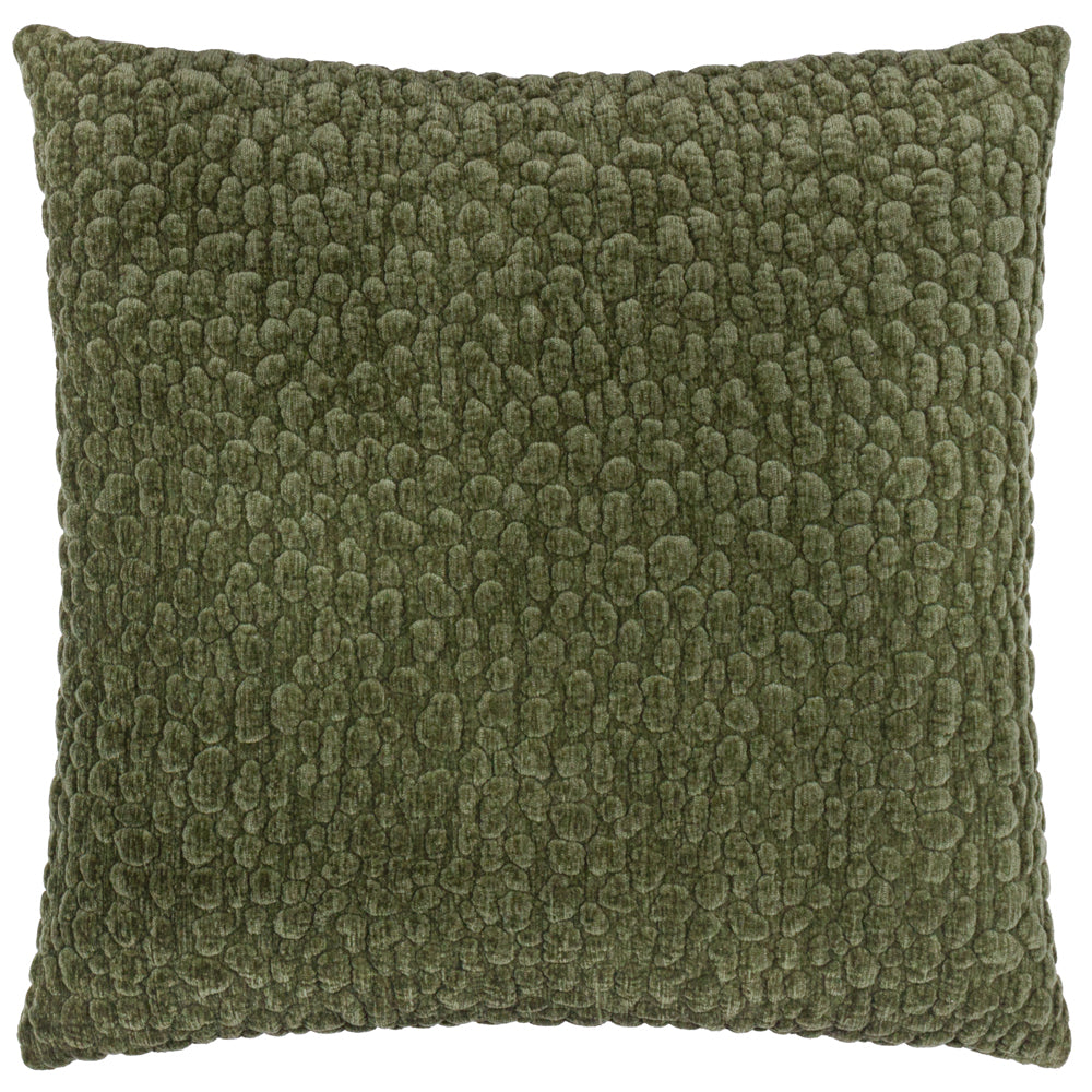Abstract Green Cushions - Pebble Textured Chenille Polyester Filled Cushion Lichen Yard