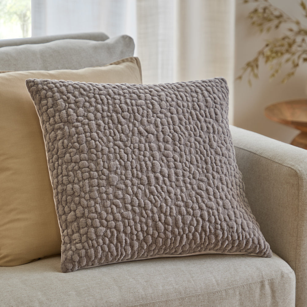 Abstract Grey Cushions - Pebble Textured Chenille Polyester Filled Cushion Slate Yard