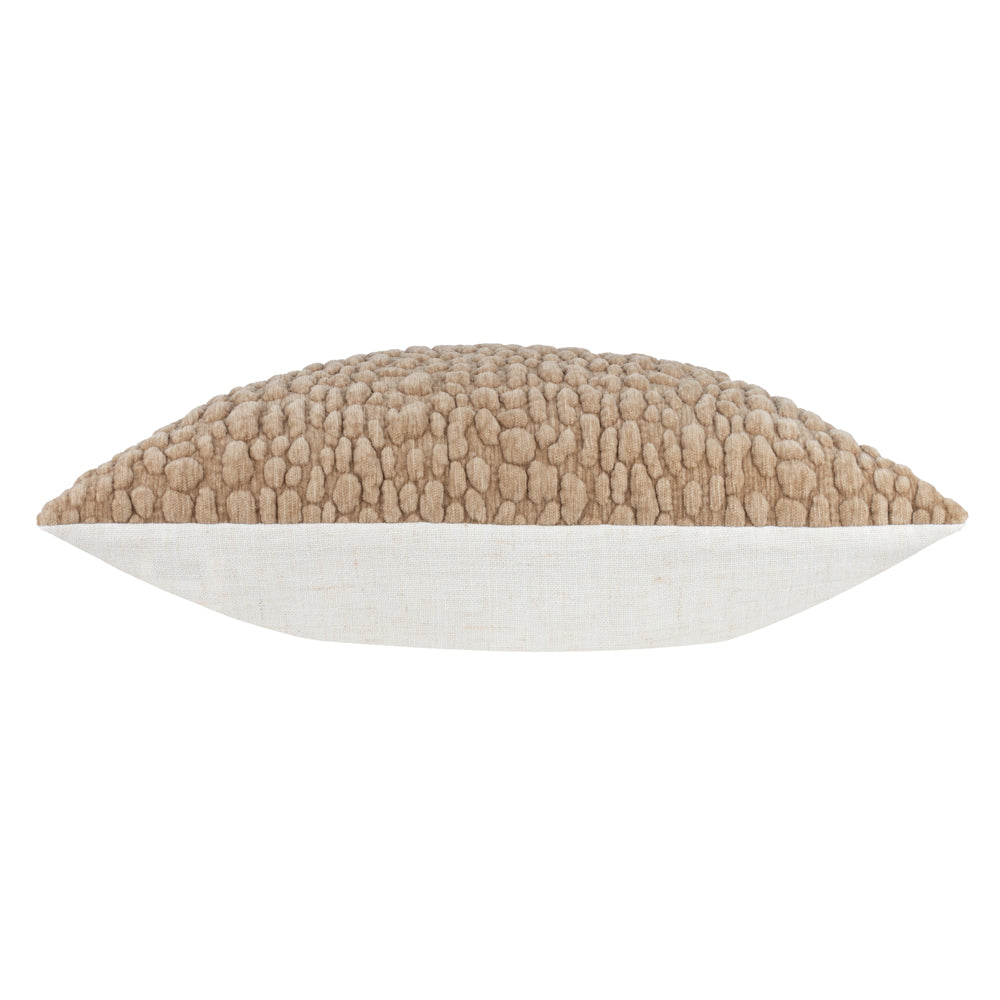 Abstract Beige Cushions - Pebble Textured Chenille Polyester Filled Cushion Stone Yard