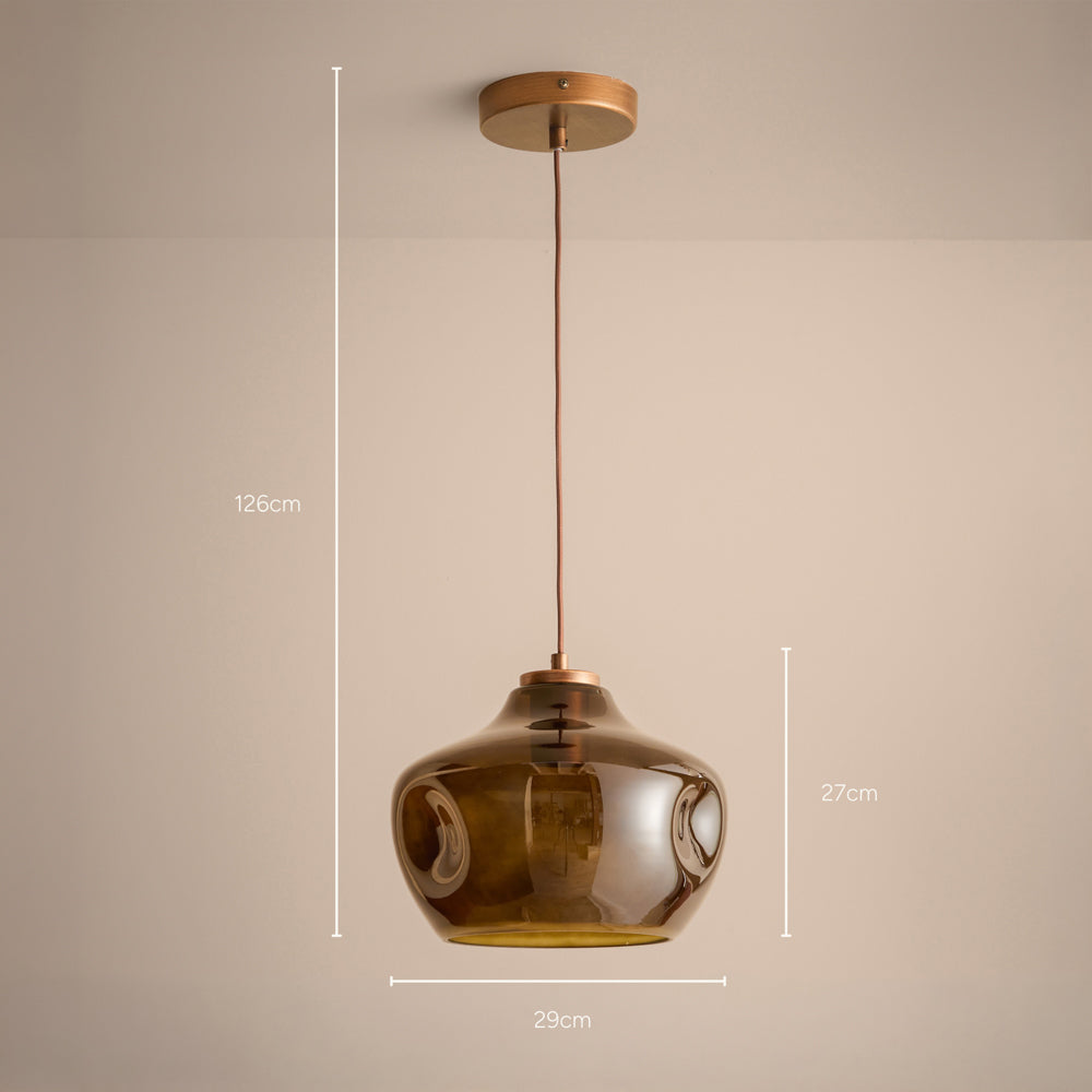 Plain Green Lighting - Penryn Glass Pendant Ceiling Light Moss Yard