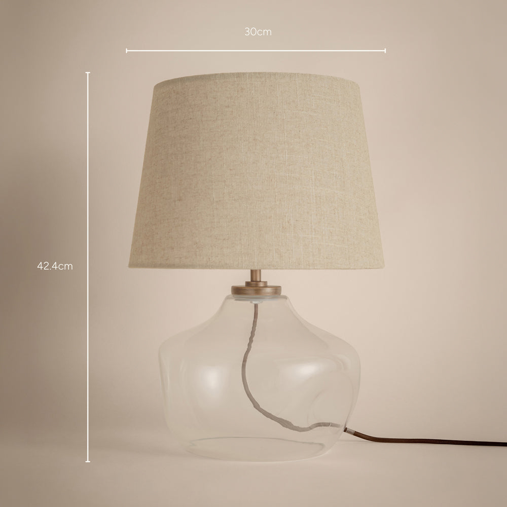 Plain Cream Lighting - Penryn Glass Wired Table Lamp Clear Yard