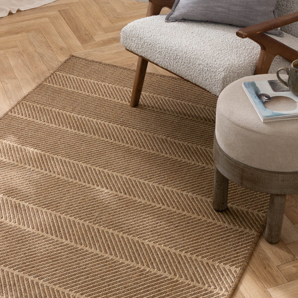 Striped Beige Rugs - Pentle Jute Effect Indoor/Outdoor Rug Natural Yard