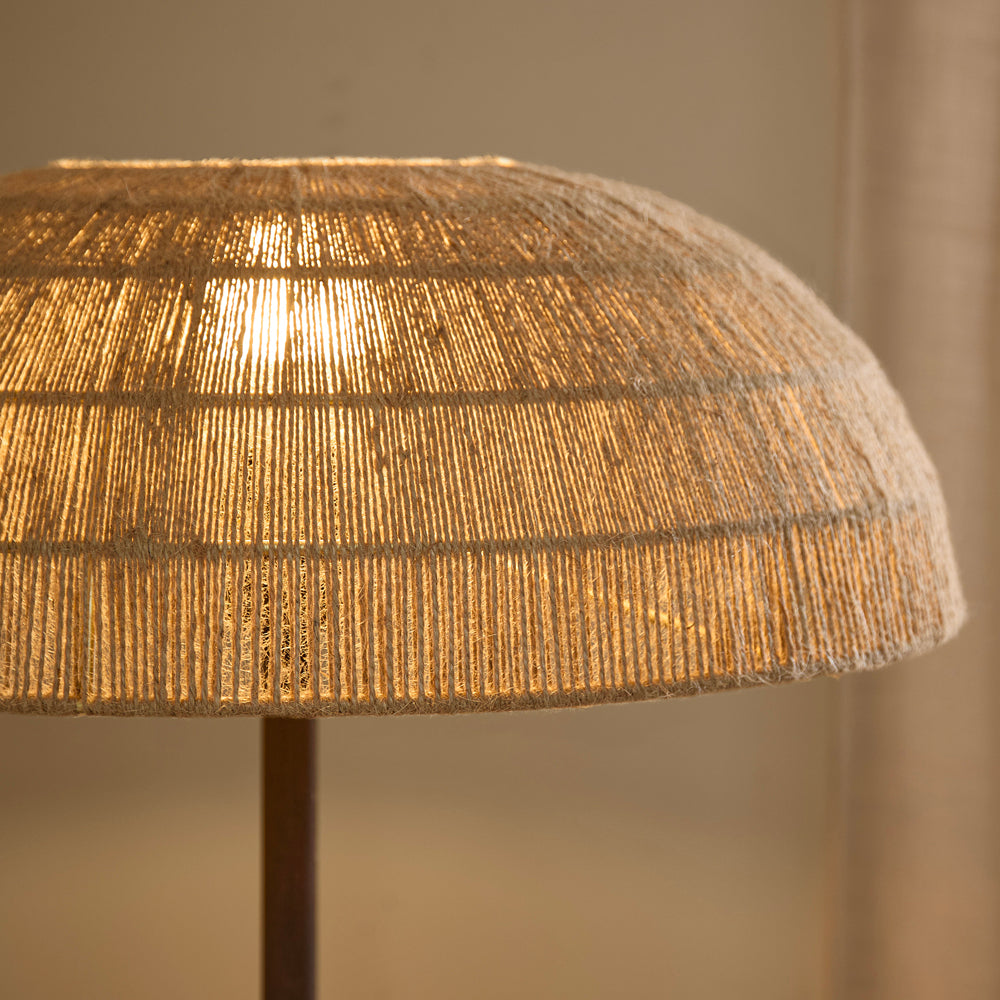 Plain Brown Lighting - Purbeck Hemp String Floor Lamp Espresso Brown Yard