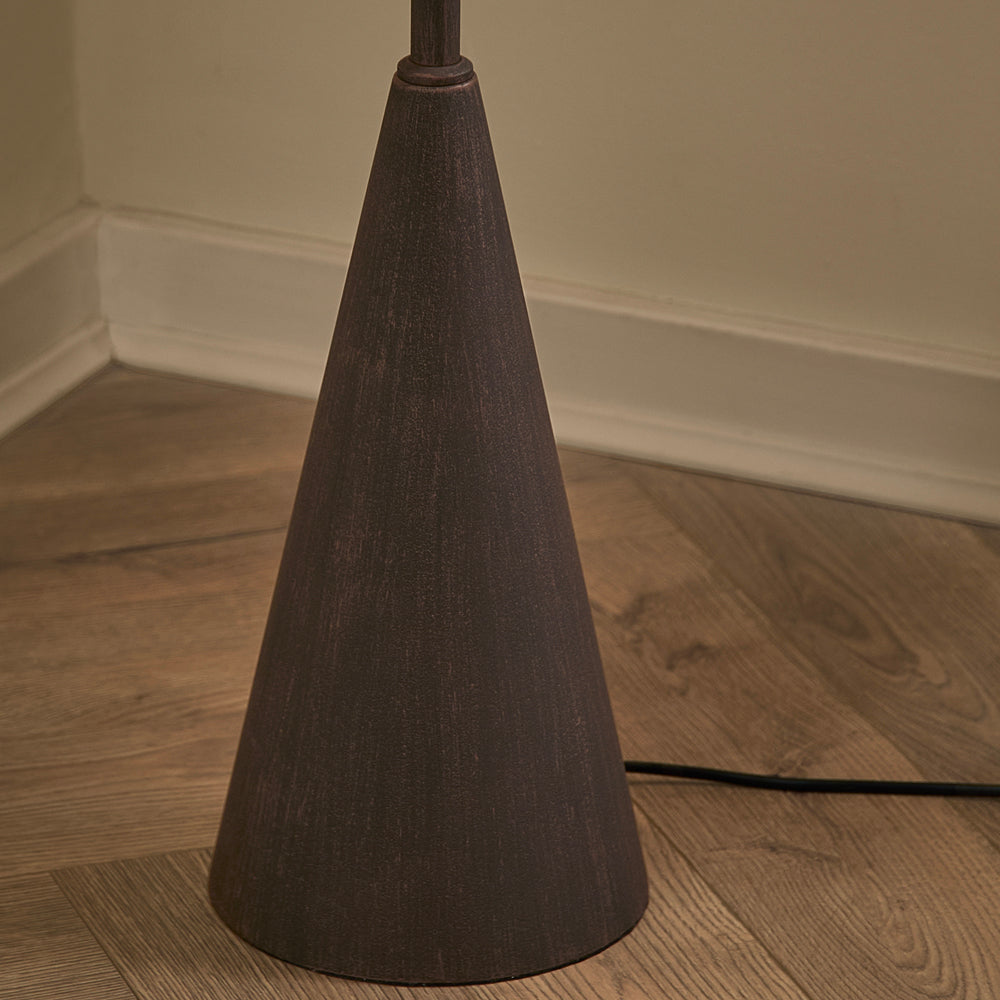 Plain Brown Lighting - Purbeck Hemp String Floor Lamp Espresso Brown Yard