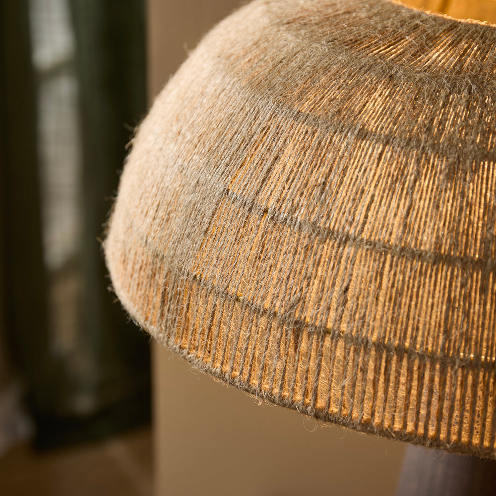 Plain Brown Lighting - Purbeck Hemp String Table Lamp Espresso Brown Yard